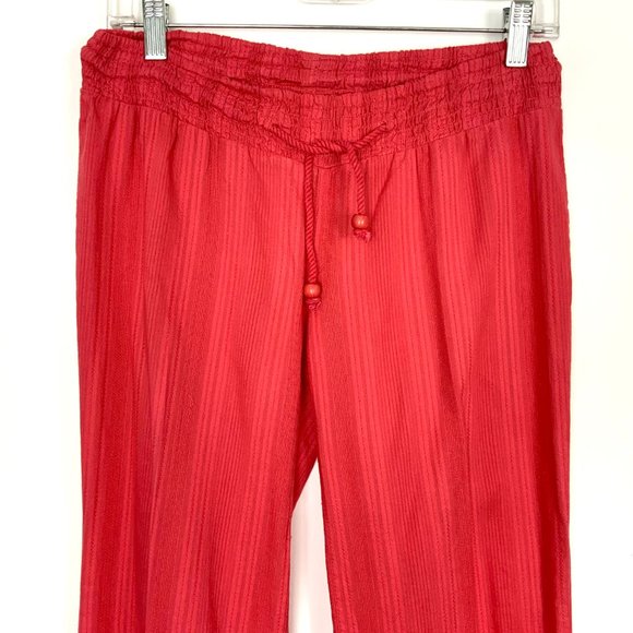 Billabong Coral Red Cotton Elastic Waist Beach Vacation Pants Small - Picture 3 of 16